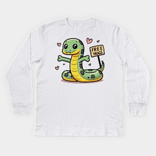 Snakes Offers Free Hugs Kids Long Sleeve T-Shirt